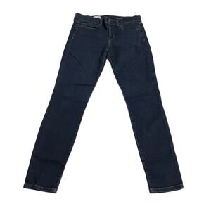 Gap 1969 Womens Jeans Size 28 Legging Jean Mid Rise Dark Wash Zip Fly Blue Denim